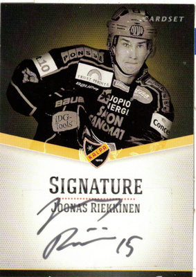 2012-13 Cardset JOONAS RIEKKINEN KalPa Signature nimmarI