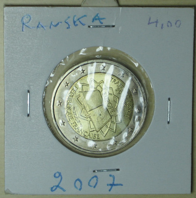 2007 Ranska 2€ rooman sopimus kulkematon