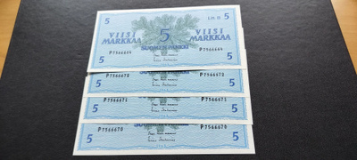 5mk 1963 Litt.B, LIN-Hes, P-sarjaa, KL 9-10