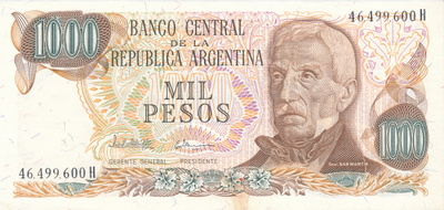 Argentina 1.000 Pesos ND(1976-1983) #27