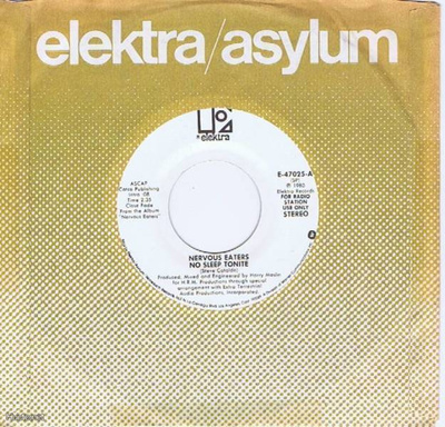 NERVOUS EATERS no sleep tonite 45 -1980- ..boston kbd..promo