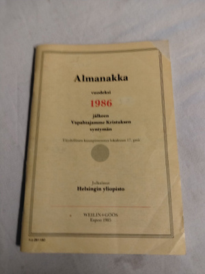 huuda syntymävuotesi almanakka 1986