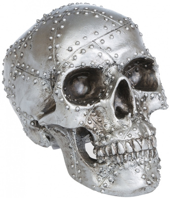 SKULL STEEL 19 X 14CM	(5 889)	(dod-380) polyresin