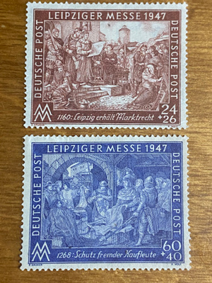 SAKSA 1947 LIITTOUTUNEET YHTEISET LEIPZIGIN MESSUT PARI**