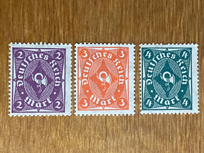 SAKSA REICH 1922 POSTITORVI YLEISMERKIT Mi224- Mi226**