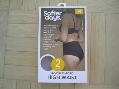 Naisten alushousut Softer days high waist 2pack, musta