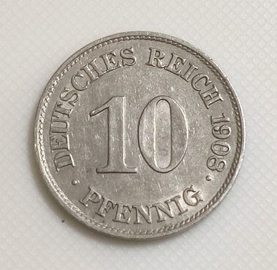 Saksa 10 Pfennig 1908E