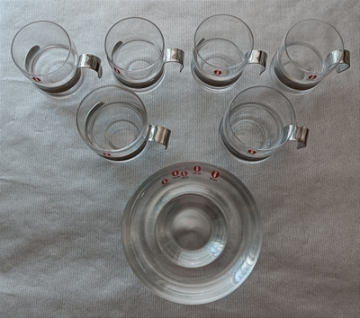 iittala Paula glögilaseja 6 kpl. & Lasisia tasseja 5 kpl.