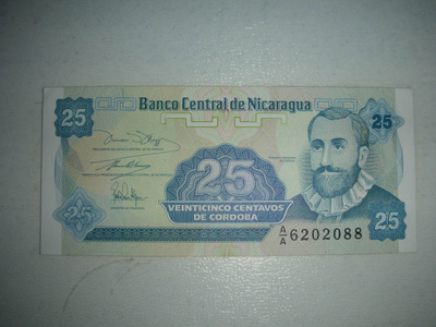 Nicaragua 25 centavo seteli