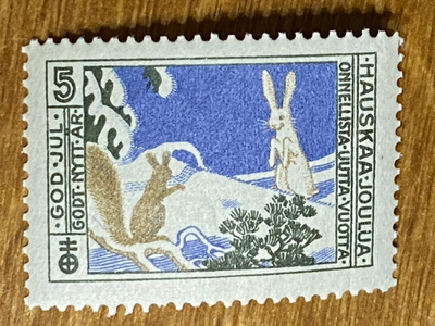 JOULUMERKKI 1912 JÄNIS JA ORAVA**