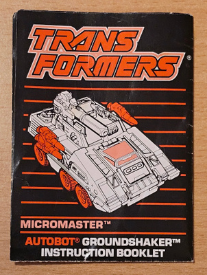 Transformers G1 GROUNDSHAKER (Micromaster) 1989 - Ohjekirja