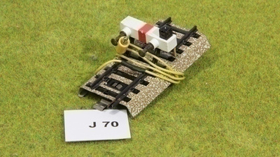 #J70 Märklin päätepuskuri 7191, H0, vanha malli valolla