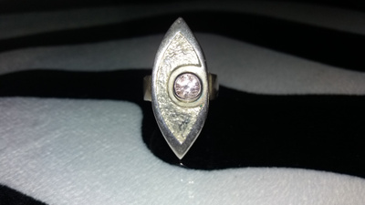 Vintage desing  Eino westerback hopea sormus kivillä NW 925