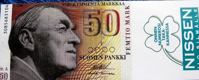 50 markkaa mainos raha Alvar Aalto