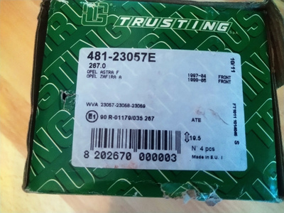 Opel jarrupalat Trusting 481-23057E