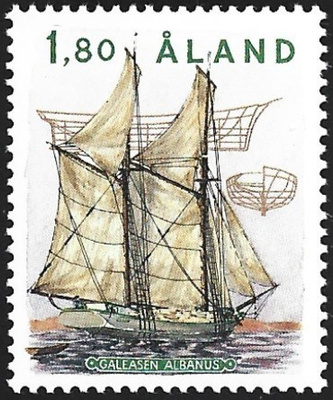 Åland 1988 Purjelaivoja Kaljaasi Albanus 1,80 mk ** LaPe 028