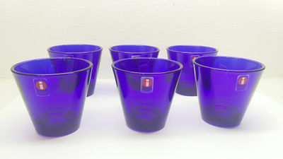 Kaj Franck koboltinsininen Kartio snapsilasi 6 kpl, Iittala