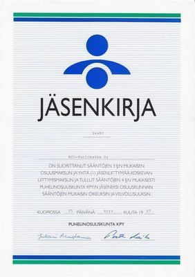 OKK 1997 ja 2006 Kuopion Puhelinosuuskunta KPY