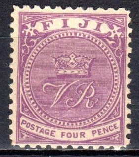 (SA0480) FIJI, 1890 (VR, 4p., violet). Mi # 32. Mint Hinged*