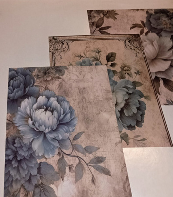 Kuviopaperi PIONIT / 3 kpl -setti / 14 x 15 cm