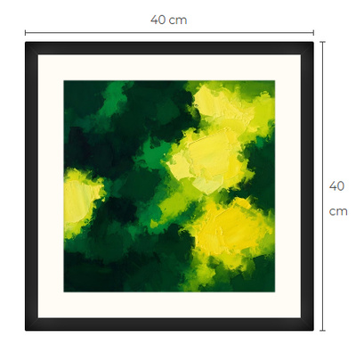 Uusi abstrakti Art Print paspis & kehys 40 cm x 40 cm