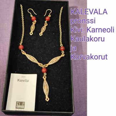 KAELVALA, KARELIA -kääty ja korvakorut, pronssi, rasia&lappu