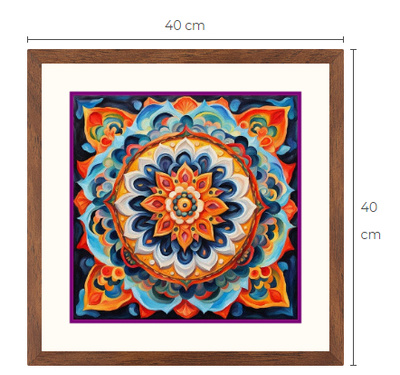 Uusi Mandala taulu koko 40 cm x 40 cm kehyksineen