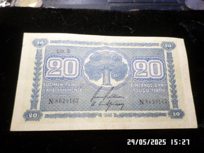 20 mk 1945 Litt. B N 8629167 RAI / Kil Kl 6