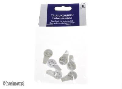 Taulukoukkuja betoniseinään 30mm 6kpl *UUSI*