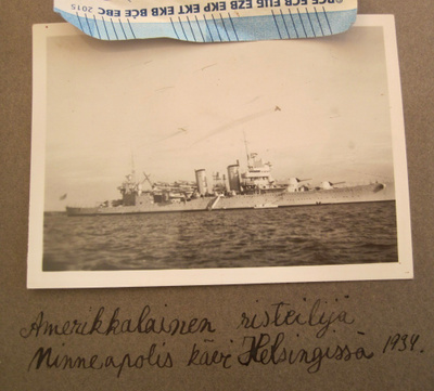 Valokuva USA Laiva Risteilijä Minneapolis Helsinki 1934