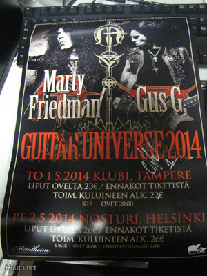 MARTY FRIEDMAN / GUS G. SUOMEN KEIKKAJULISTE+KAKSI NIMMARIA