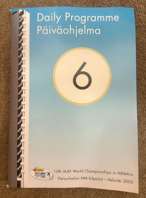 YLEISURHEILUN MM 2005 PÄIVÄOHJELMA 6 - 11.8.2005