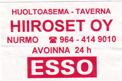 Nurmo, Hiiroset Oy,  ESSO   1/9