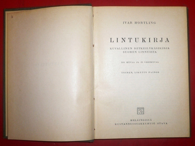 Ivar Hortling : Lintukirja  1946 2.p.