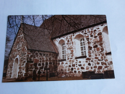 Nagu kyrka / Nauvon kirkko, värivalokuvakortti, ei p.