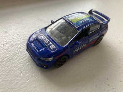 Subaru Impreza Neste rally promo 1/64 Majorette pikkuauto.