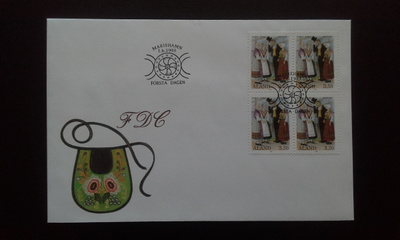 FDC Åland nelilö Kansanpuvut 3,50mk 1.6.1993 LaPe 73