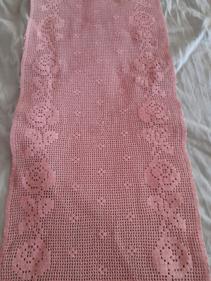 Vanha roosa liina / keinutuolin liina