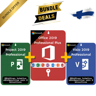 Office + Project + Visio 2019 -paketti | Aktivointiavain