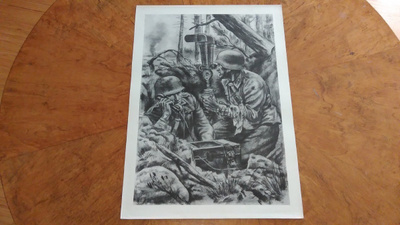 Jatkosota Tähystäjät Sotapiirros Lindeberg 1942