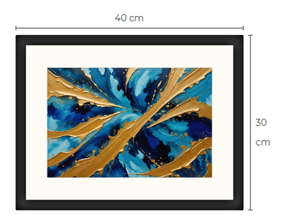 Uusi abstrakti Art Print paspis & kehys 30 cm x 40 cm