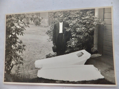 VANHA Valokuva Kuollut Lapsi Arkussa 1920-l
