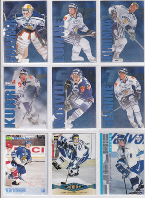 Suomen maajoukkueen/Leijonat pelaajien kortteja alk 0,20EUR