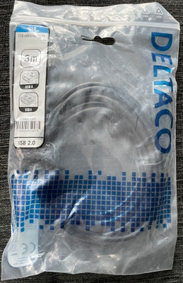 Deltaco 3m USB 2.0 jatkokaapeli - UUSI