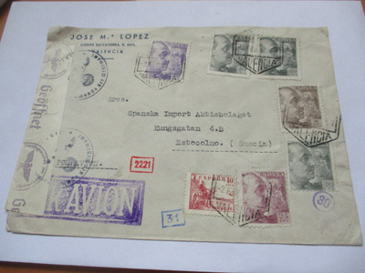 1942 Valencia sens lentopostikuori Tukholmaan