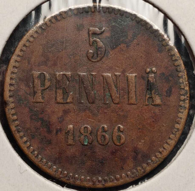 5 PENNIÄ 1866