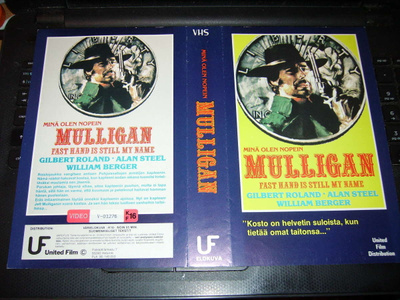 Vhs kansipaperi Fix -  MULLIGAN - Minä olen nopein