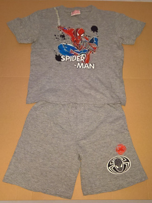 LASTEN SHORTSIASU SETTI PAITA + HOUSUT KOKO 116 SPIDER-MAN