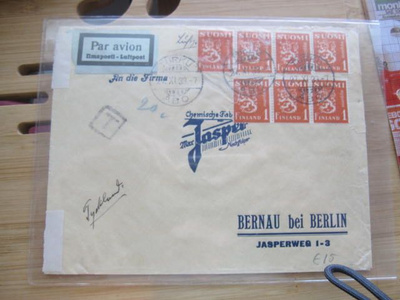 Ilmaposti firma kuori Turusta Saksaan 1933