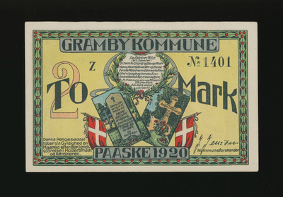 Saksa Notgeld 2 Mark, Gramby 1920